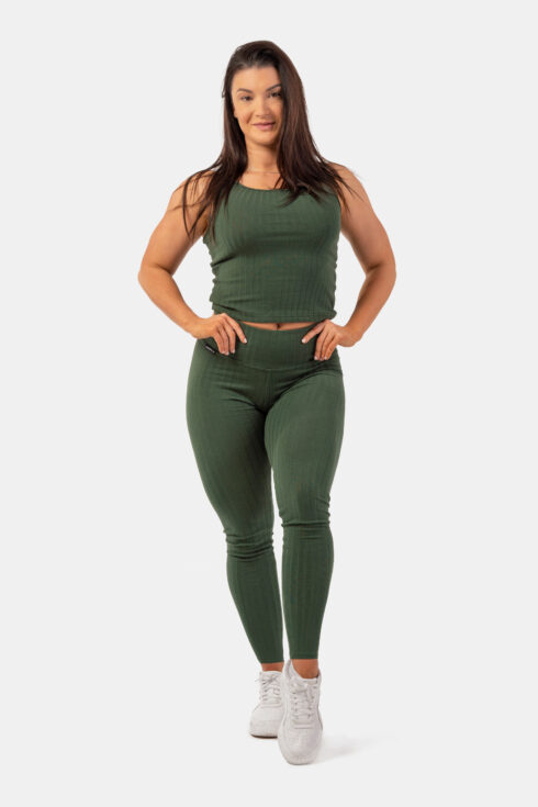 Gerippte High-Waist Leggins aus BIO-Baumwolle 405 – Bild 4