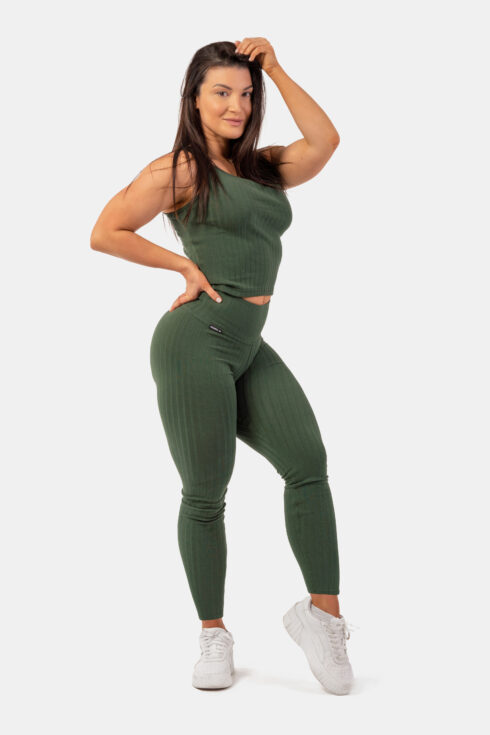 Gerippte High-Waist Leggins aus BIO-Baumwolle 405 – Bild 3