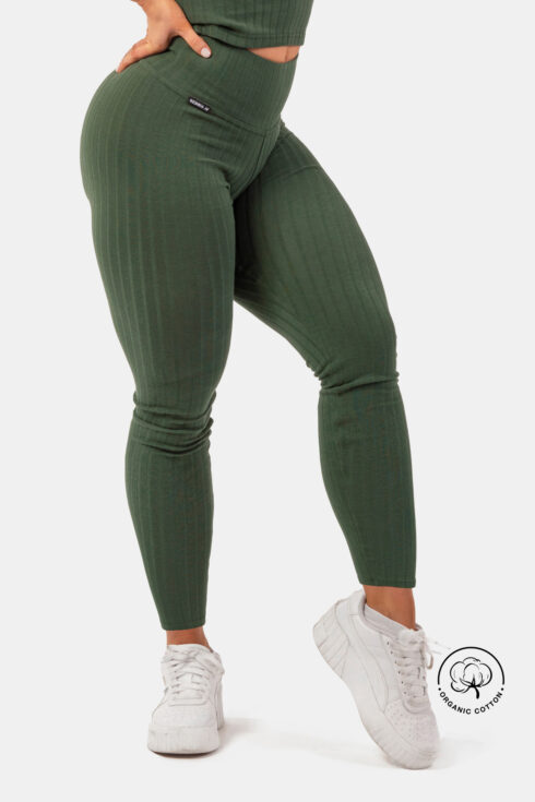 Gerippte High-Waist Leggins aus BIO-Baumwolle 405 – Bild 2
