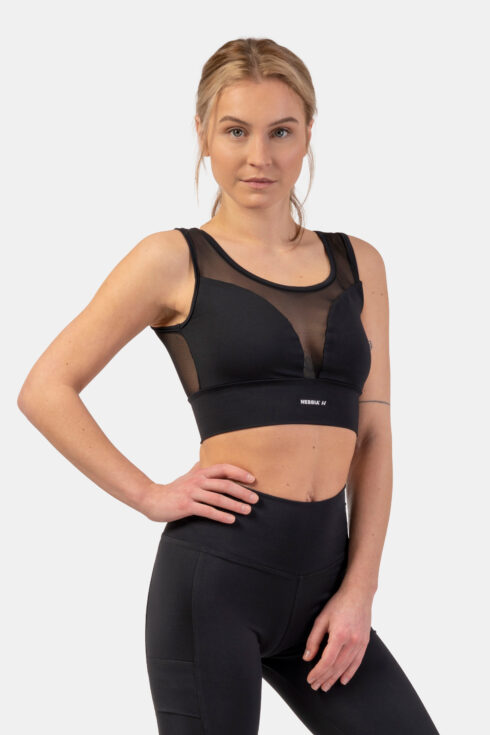 Black Mesh Design Sports Bra “Breathe” 412