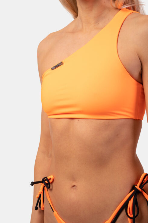 One Shoulder Bandeau Bikini Top (Orange Neon) 449 - Image 7