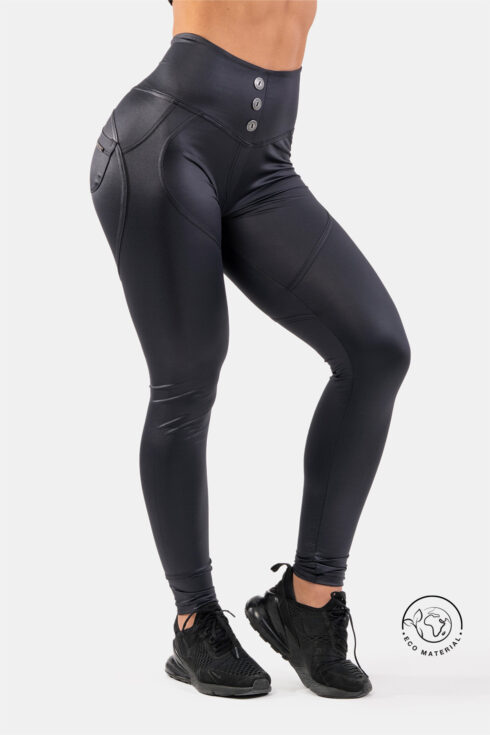 High Waist Glossy Look Bubble Butt Pants 586 - immagine 2