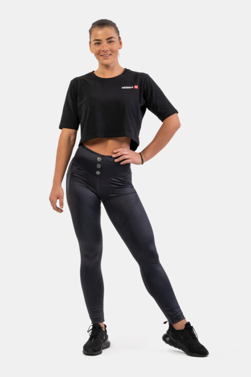 High Waist Glossy Look Bubble Butt Pants 586 - immagine 5