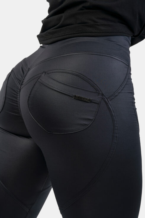 High Waist Glossy Look Bubble Butt Pants 586 - immagine 6