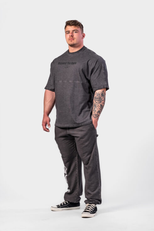 Washed-off Oversized Heavyweight Cotton T-shirt NO SHORTCUTS 369 - Image 4